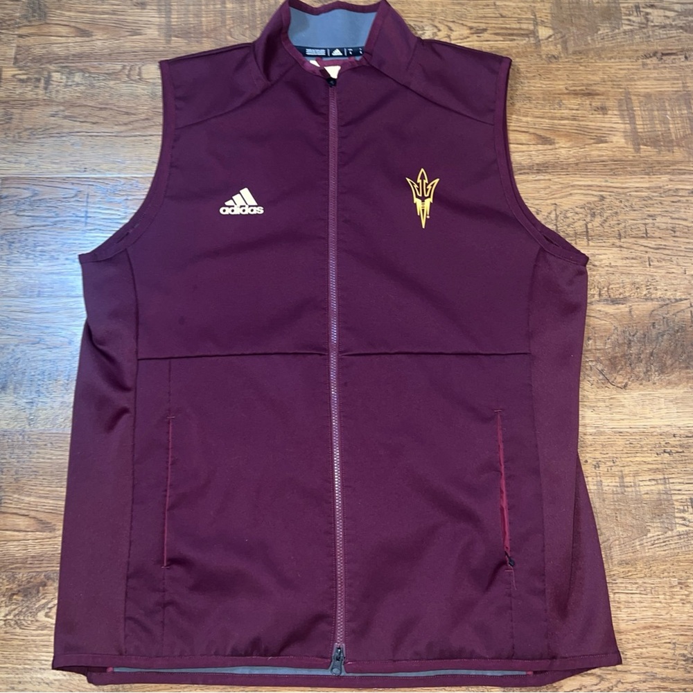 SOLD-Arizona State Sun Devils Adidas Men’s L Vest. Team Issued Head Coach’s Gear